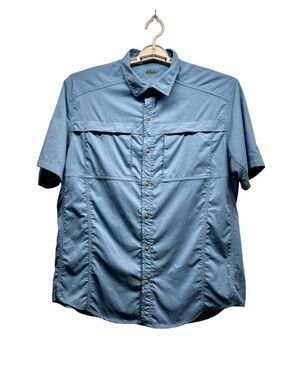 REI Co-op Sahara Short-Sleeve Hiking Shirt - Men’s Large - Blue